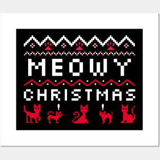 Merry Christmas in cat Posters and Art